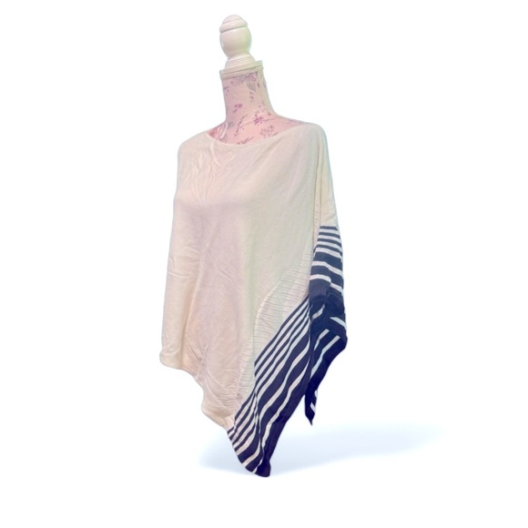 Talbots Poncho Sweater with side Striped - Picture 2 of 3